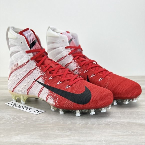 Nike Vapor Untouchable 3 Elite Football Cleats White Gym Red AO3006-160 Mens 12 - Picture 1 of 11